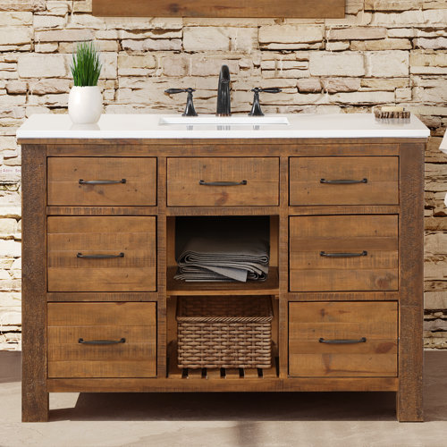 Farmhouse & Rustic Solid Wood Bathroom Vanities | Birch Lane